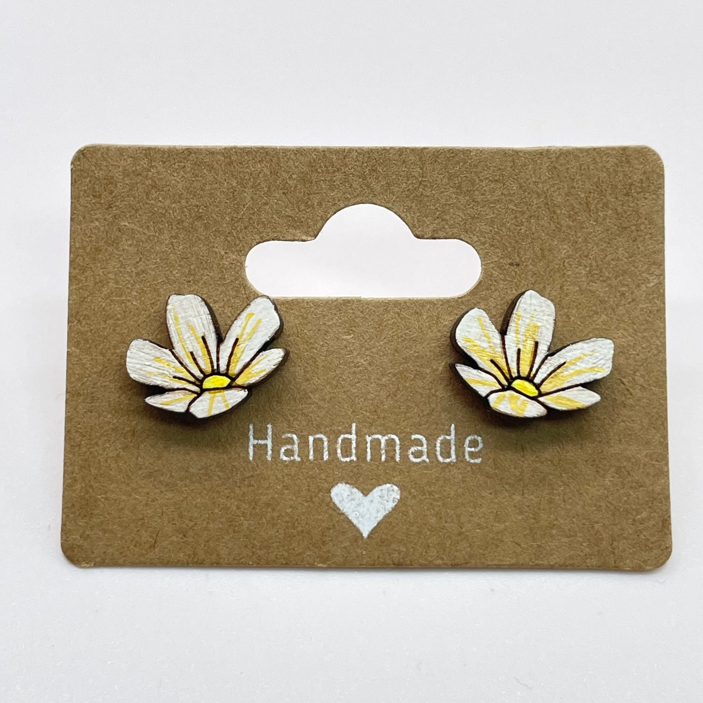 Flat Flower Petal Stud Earrings