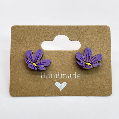 Flat Flower Petal Stud Earrings