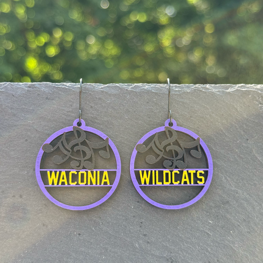 Wildcats Music Drop Dangle Earrings