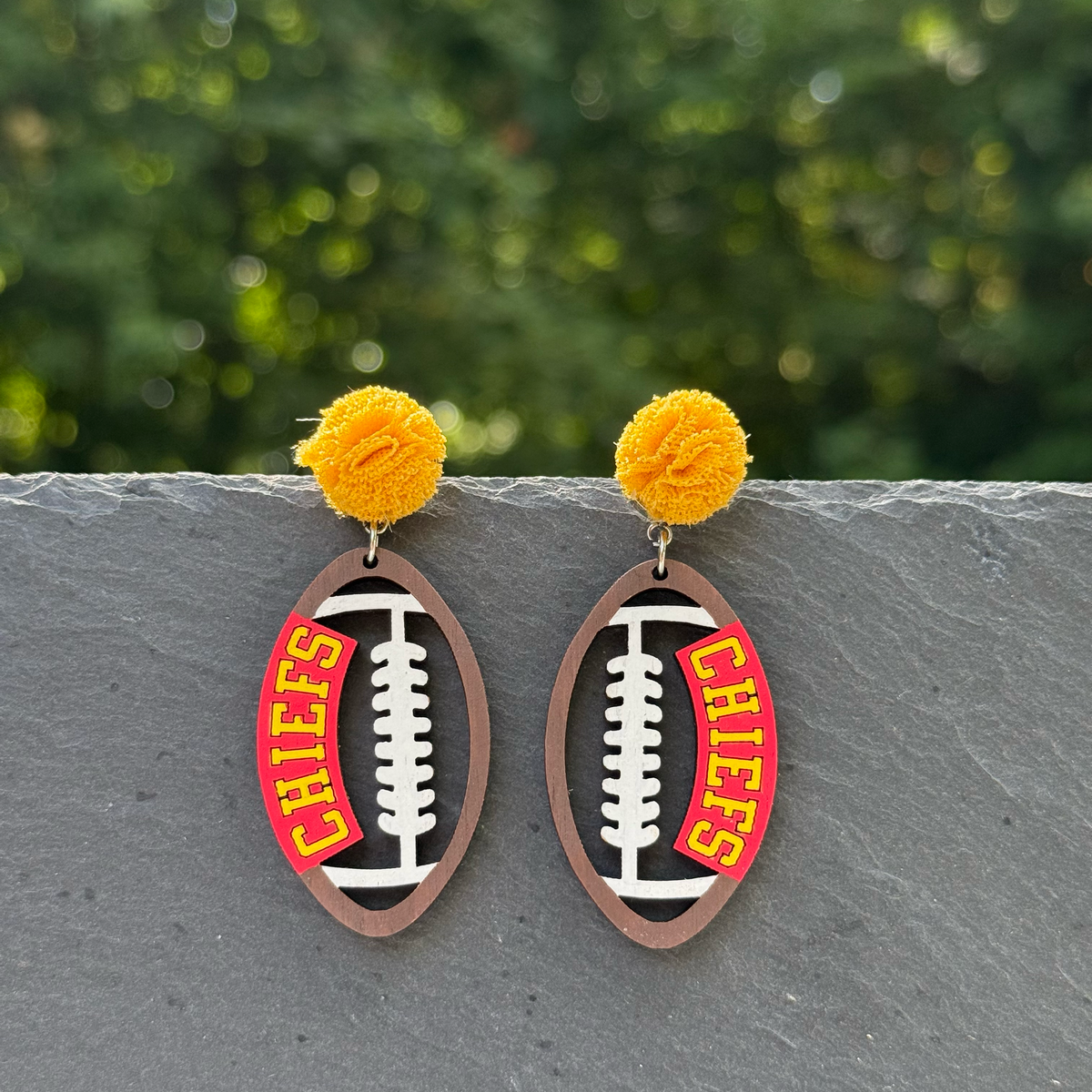 Chiefs Football Drop Dangle Earrings