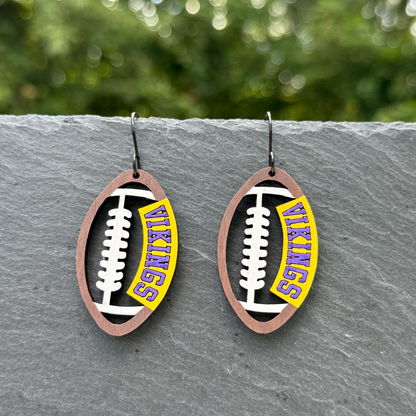 Vikings Football Drop Dangle Earrings