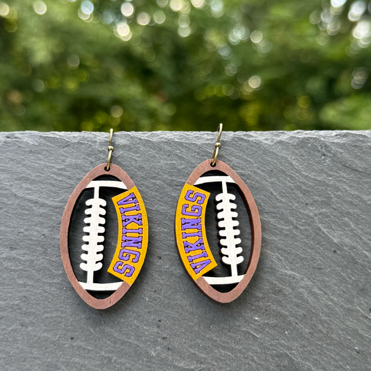 Vikings Football Drop Dangle Earrings