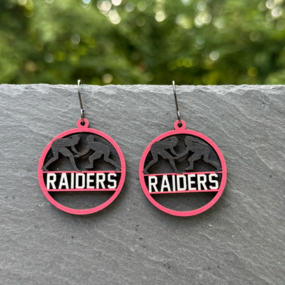 Raiders Wrestling Drop Dangle Earrings