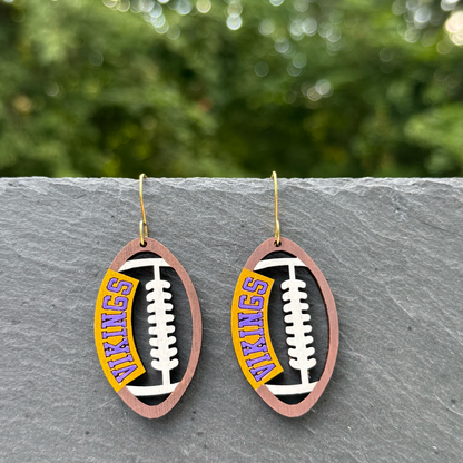 Vikings Football Drop Dangle Earrings