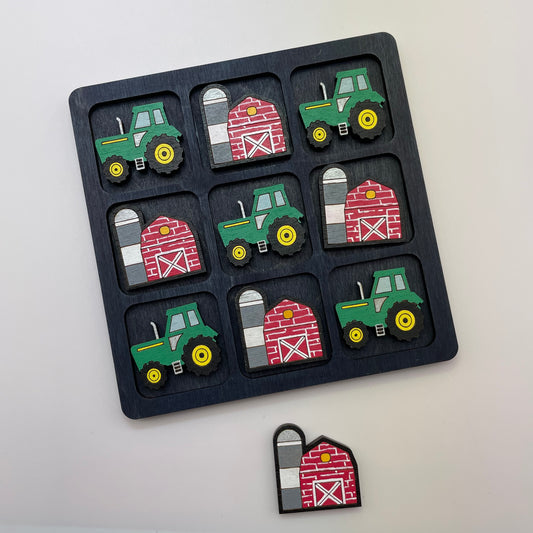 Barn & Tractor Tic Tac Toe Game