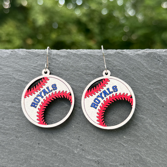 Royals Baseball Drop Dangle Earrings