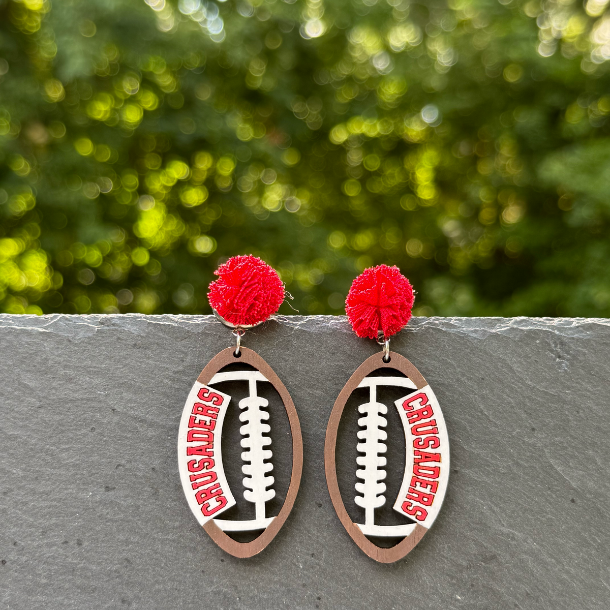 Crusaders Football Drop Dangle Earrings