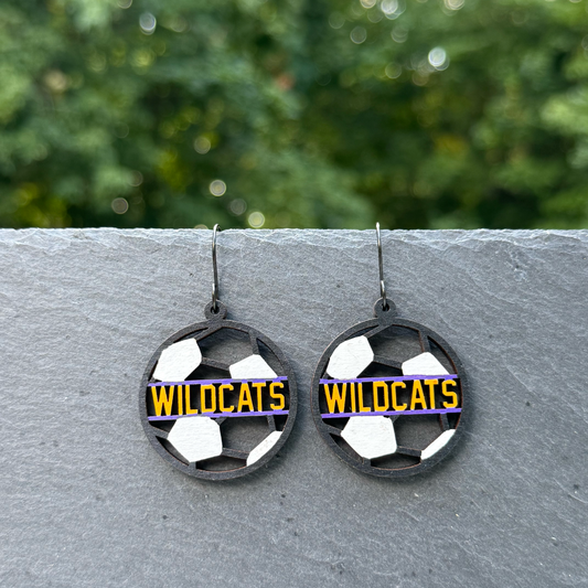 Wildcats Soccer Drop Dangle Earrings
