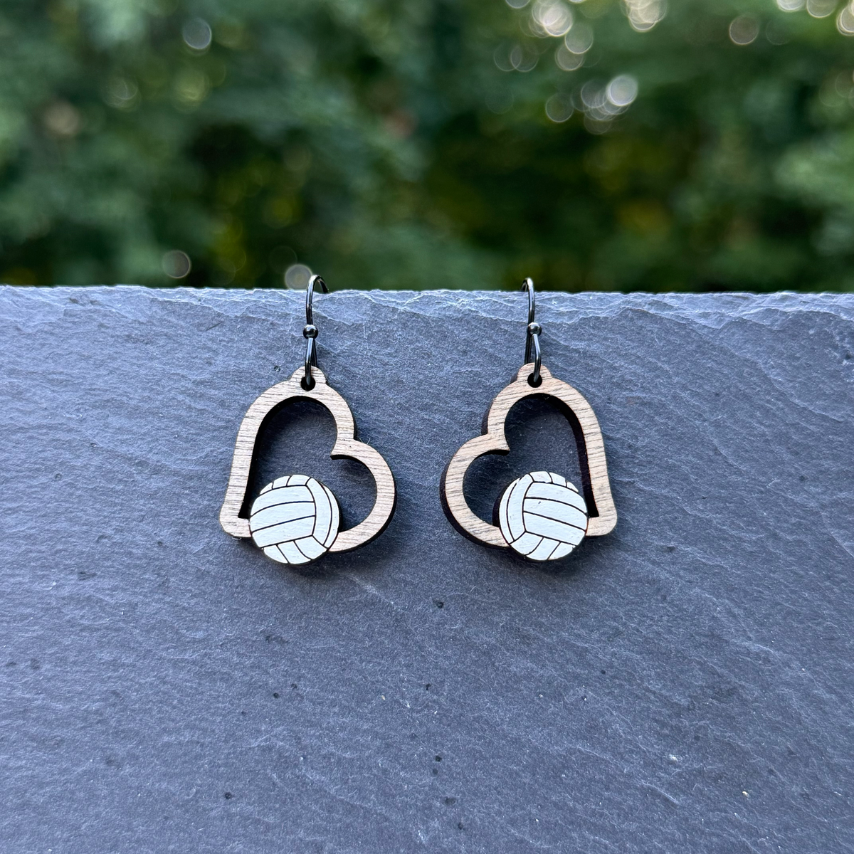 Volleyball Heart Drop Dangle Earrings