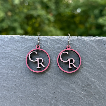 CR Circle Cutout Drop Dangle Earrings
