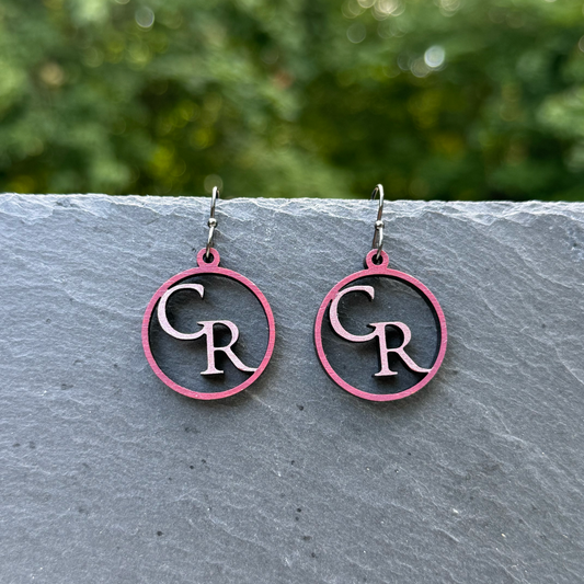 CR Circle Cutout Drop Dangle Earrings