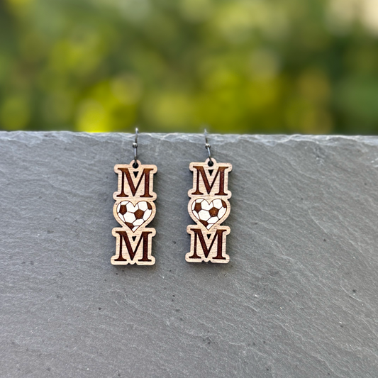 Soccer MOM (heart) Drop Dangle Earrings