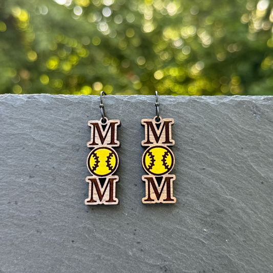 Softball MOM Drop Dangle Earrings