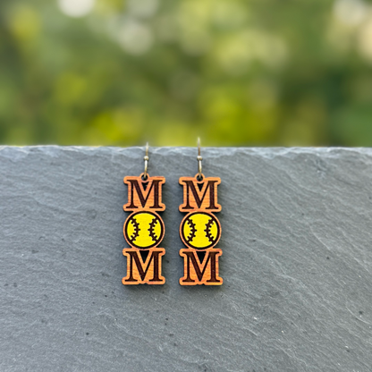 Softball MOM Drop Dangle Earrings