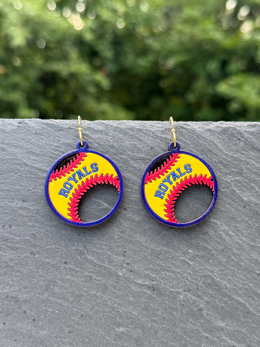 Royals Softball Drop Dangle Earrings