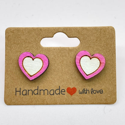 Outlined Heart Stud Earrings