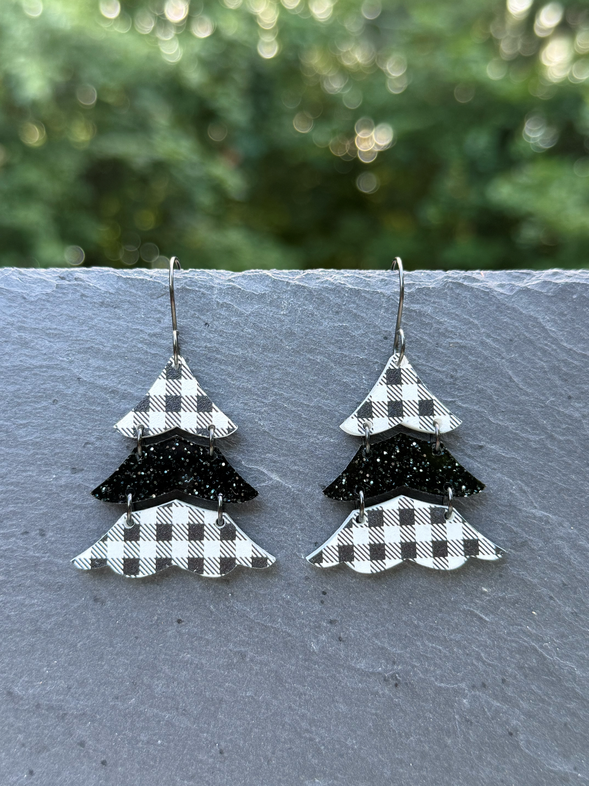 Triple Layer Tree Acrylic Drop Dangle Earrings
