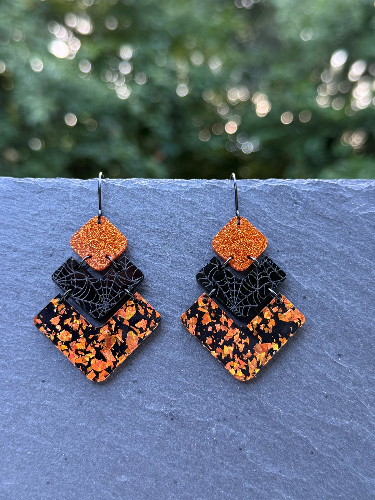 Triple Chevron Acrylic Drop Dangle Earrings