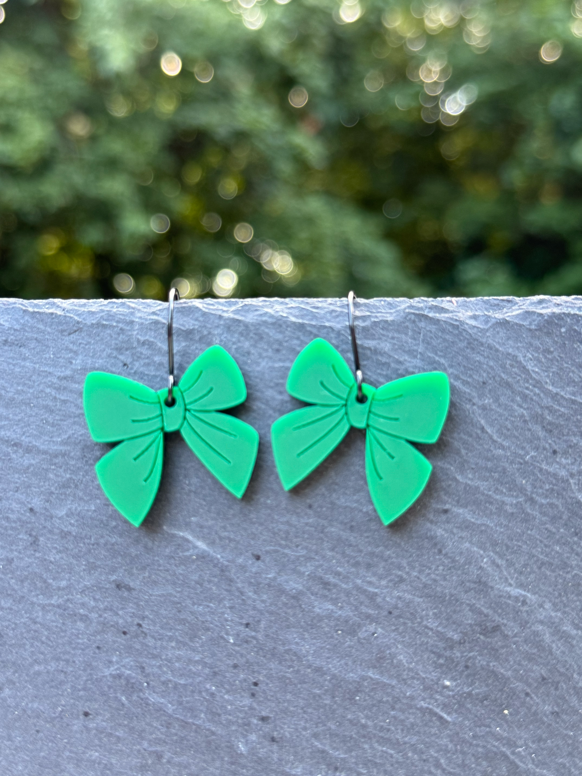 Acrylic Bow Drop Dangle Earrings