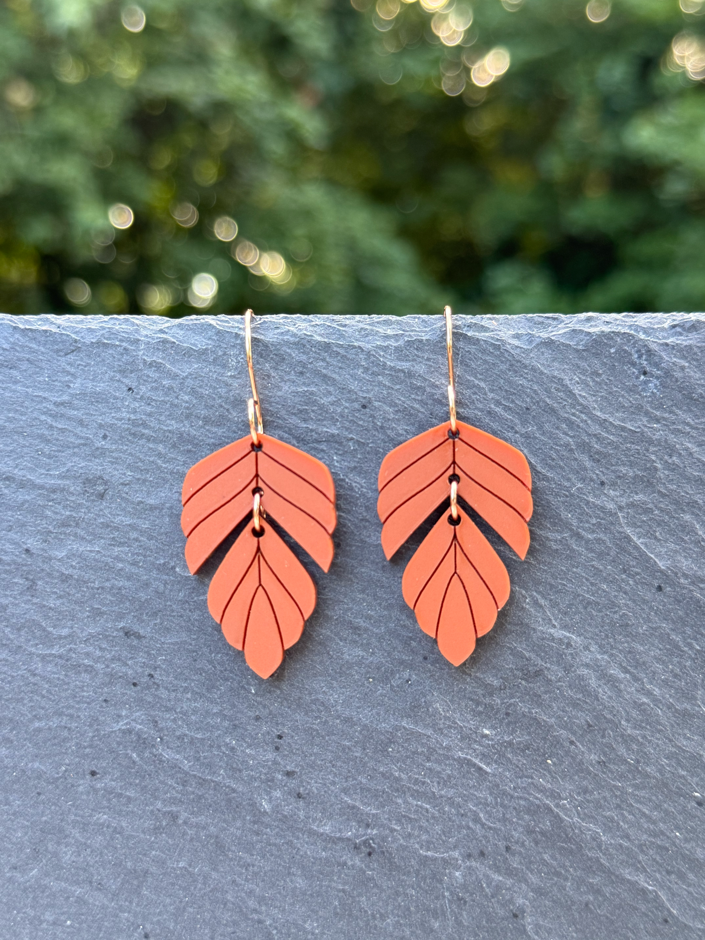 Split Feather Acrylic Drop Dangle Earrings