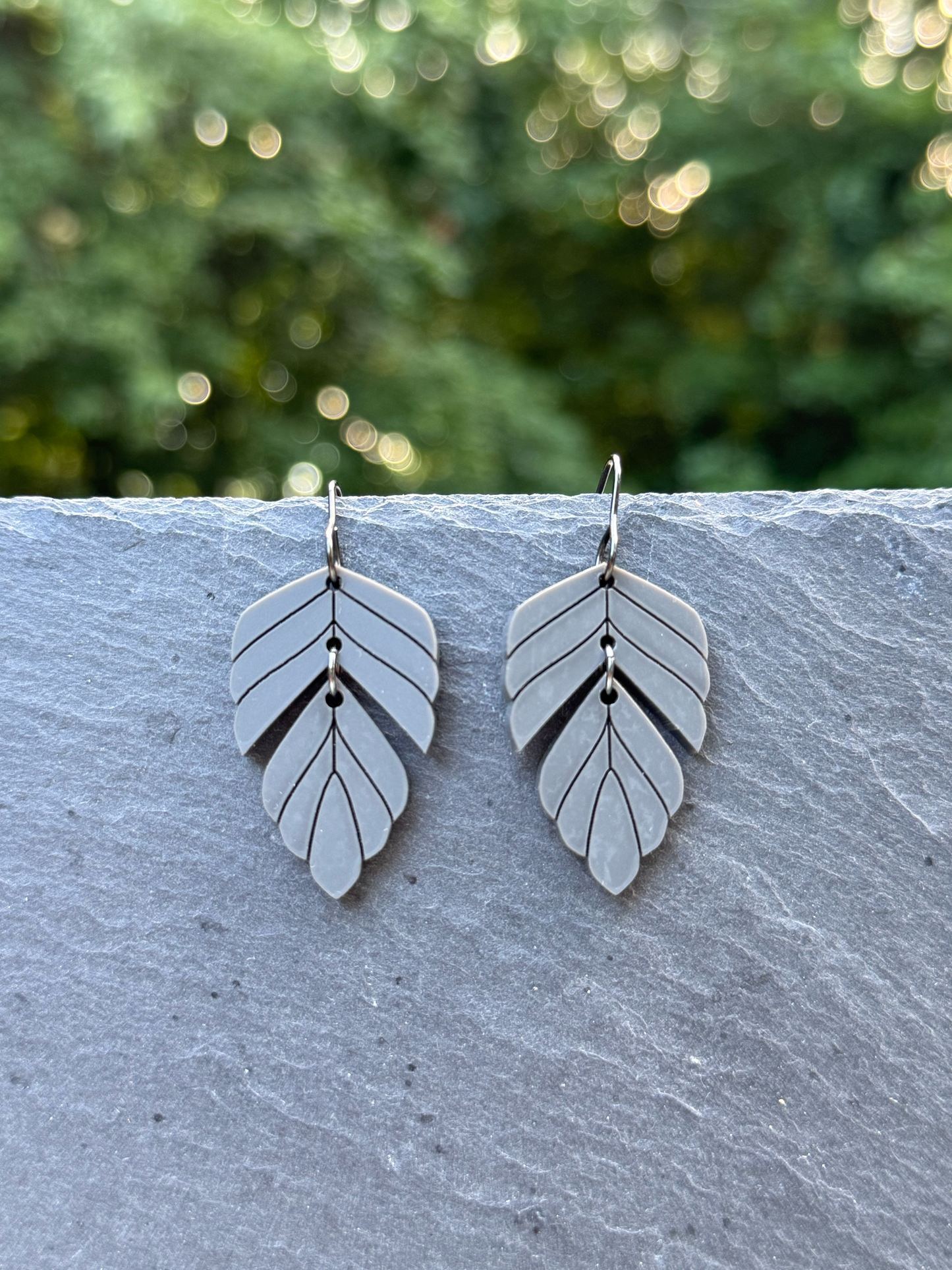 Split Feather Acrylic Drop Dangle Earrings