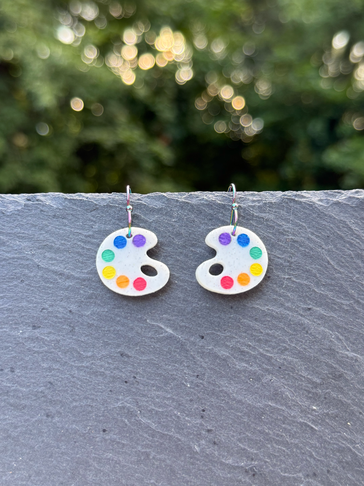 Paint Palette Acrylic Drop Dangle Earrings