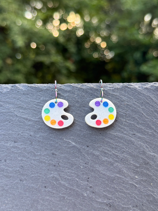 Paint Palette Acrylic Drop Dangle Earrings