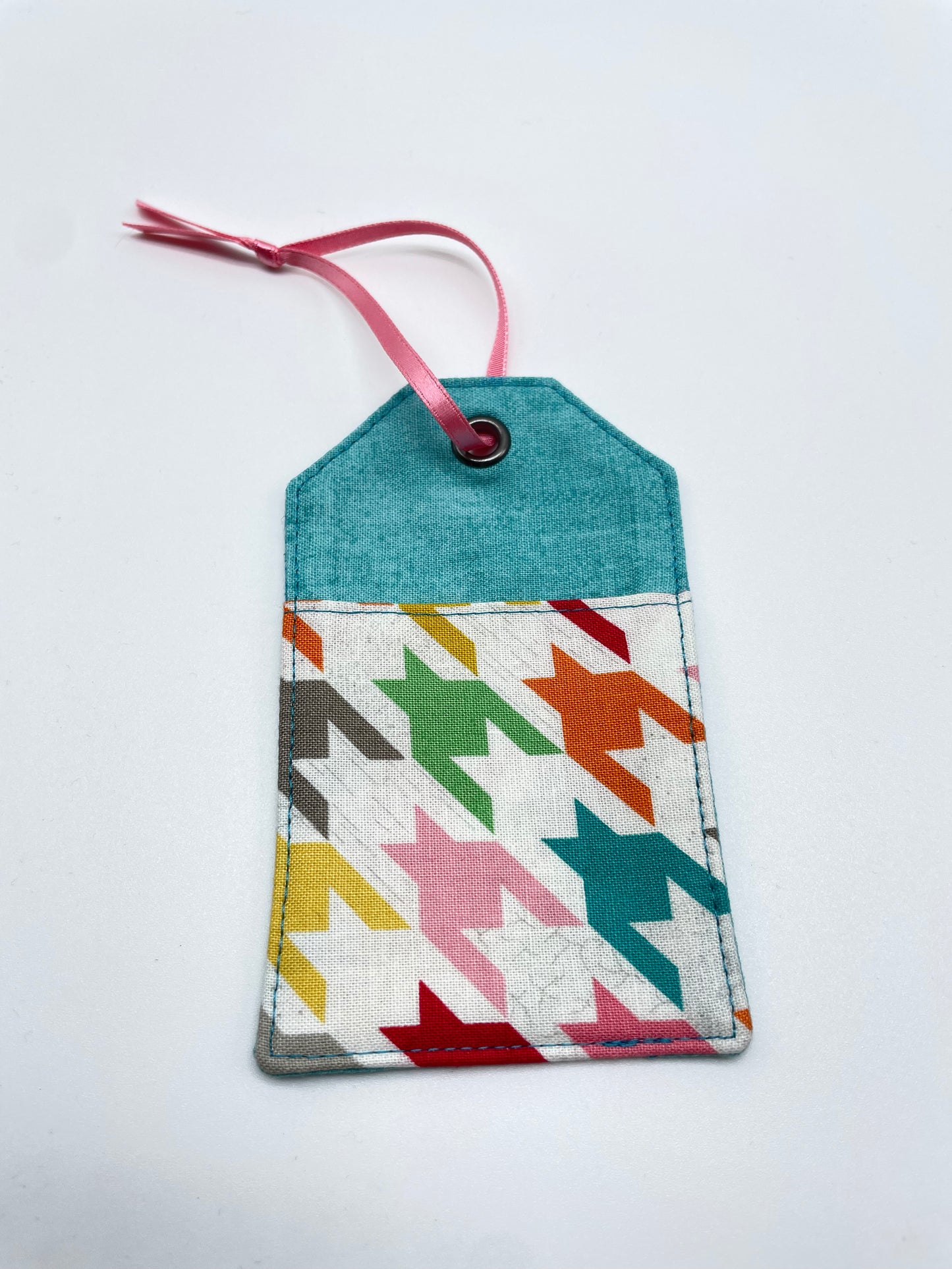 Pastel Houndstooth Hanging Gift Card Holder