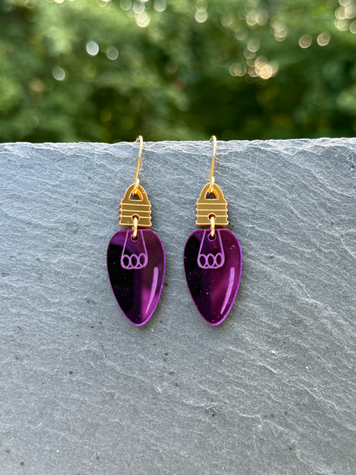Christmas Light Bulb Acrylic Drop Dangle Earrings