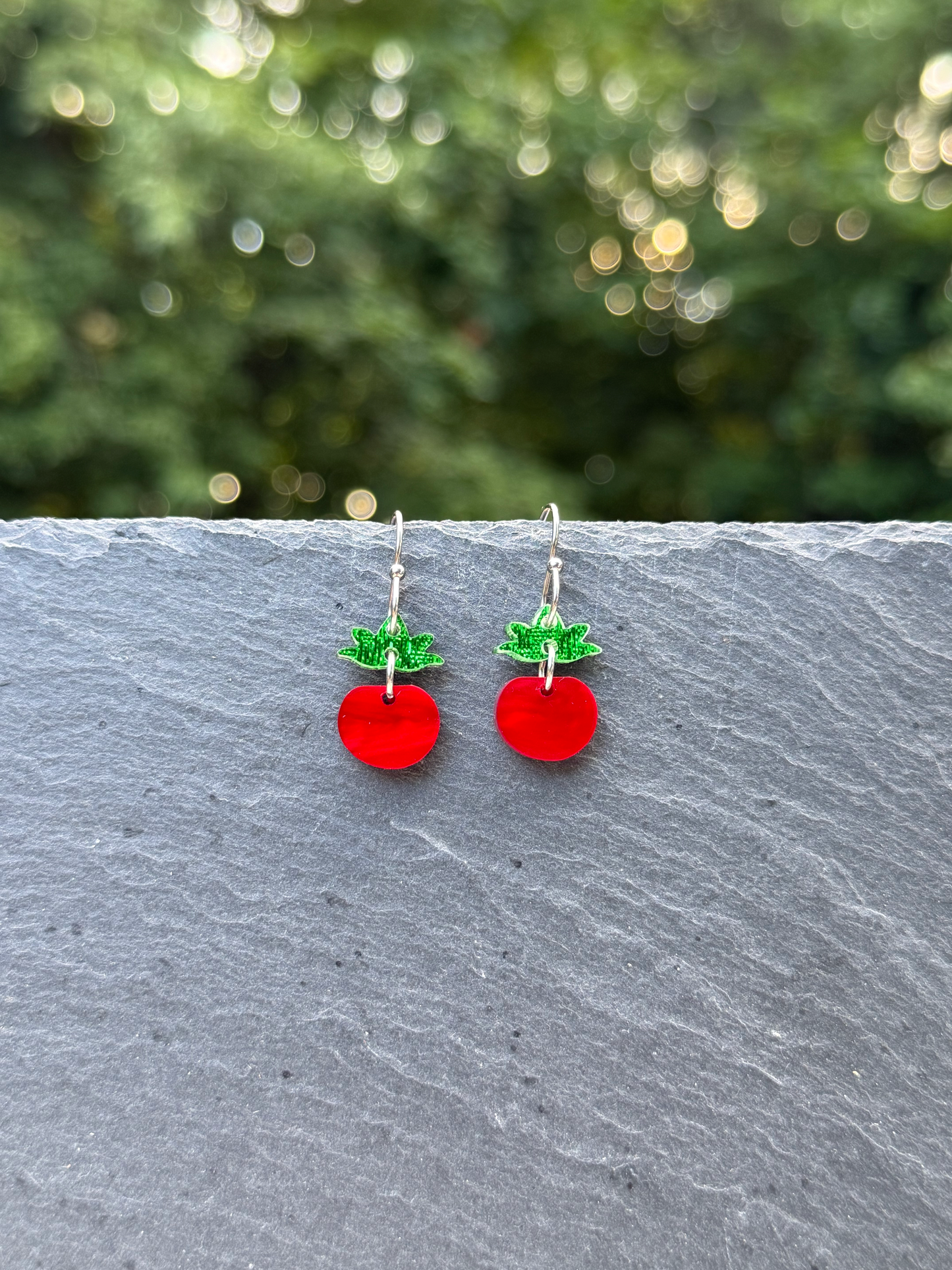 Tiny Tomatoes Acrylic Drop Dangle Earrings