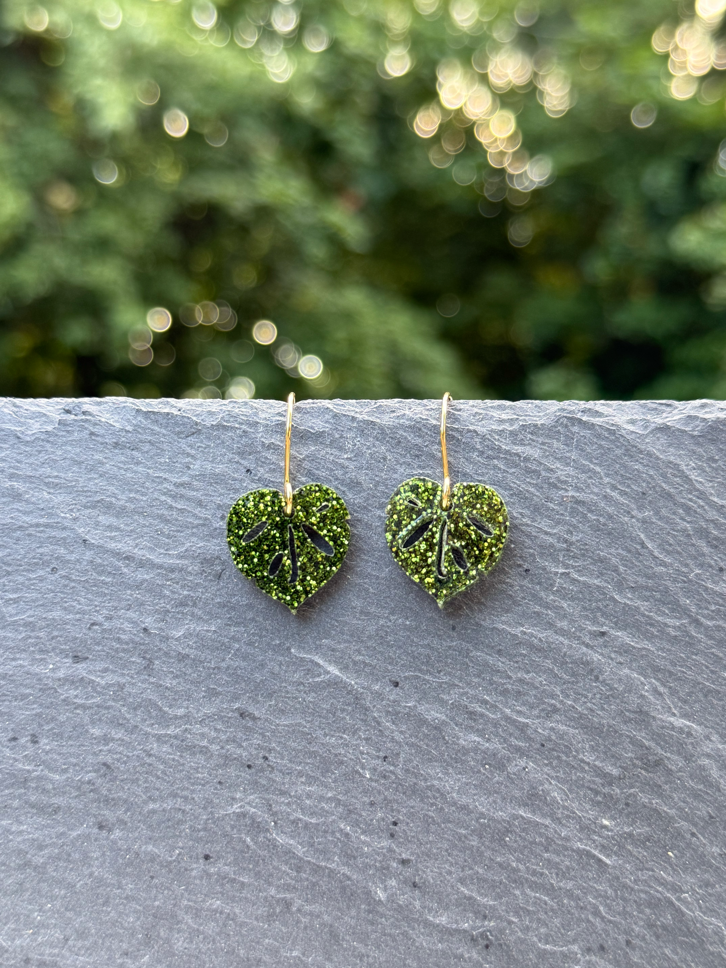 Pothos Leaf Acrylic Drop Dangle Earrings