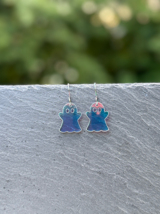 Iridescent Ghosts Acrylic Drop Dangle Earrings