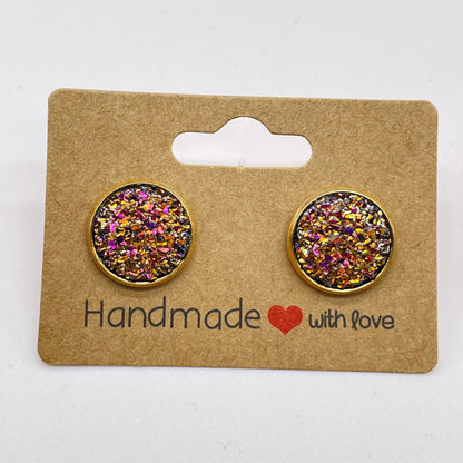 Rose Gold Druzy Stud Earrings