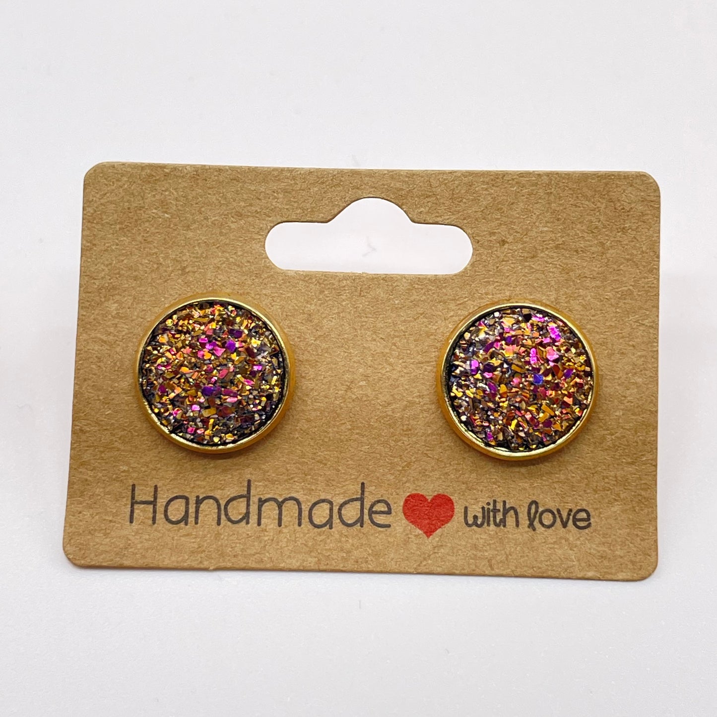 Rose Gold Druzy Stud Earrings