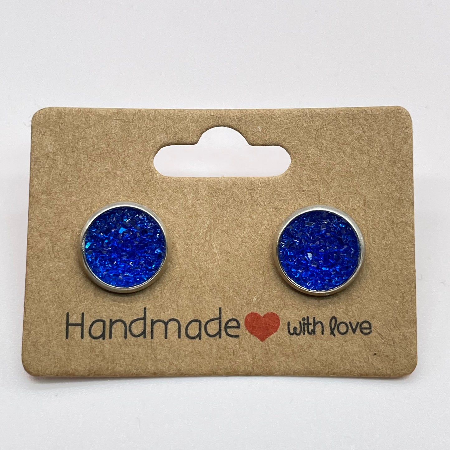 Royal Blue Druzy Stud Earrings