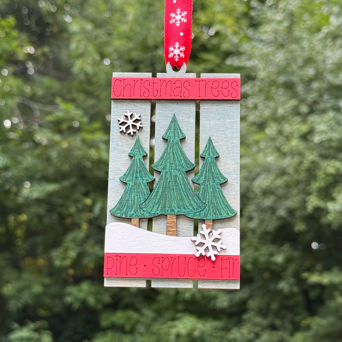 Trio of Trees Pallet Layered Wood Ornament