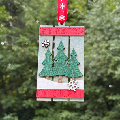 Trio of Trees Pallet Layered Wood Ornament