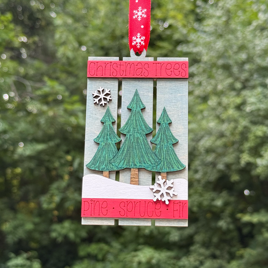 Trio of Trees Pallet Layered Wood Ornament