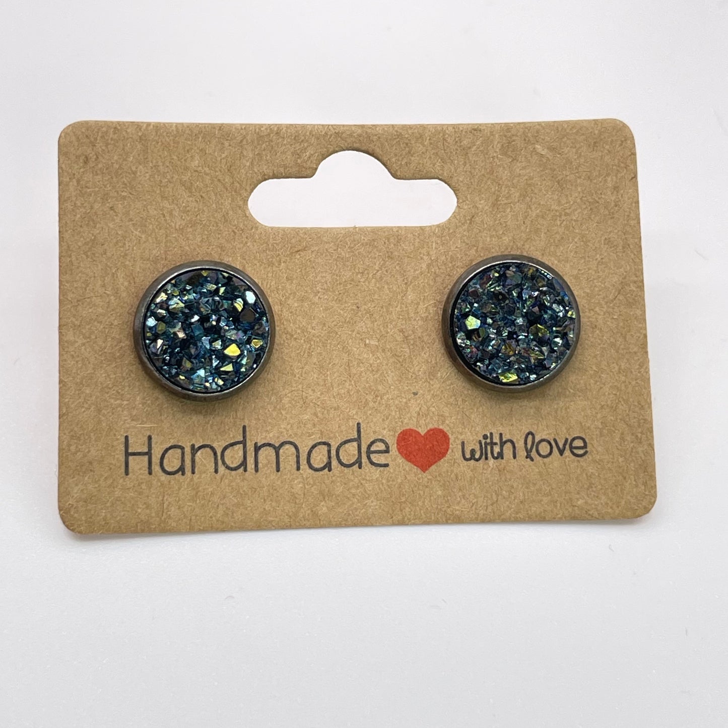 Charcoal Druzy Stud Earrings