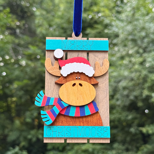 Moose Pallet Layered Wood Ornament