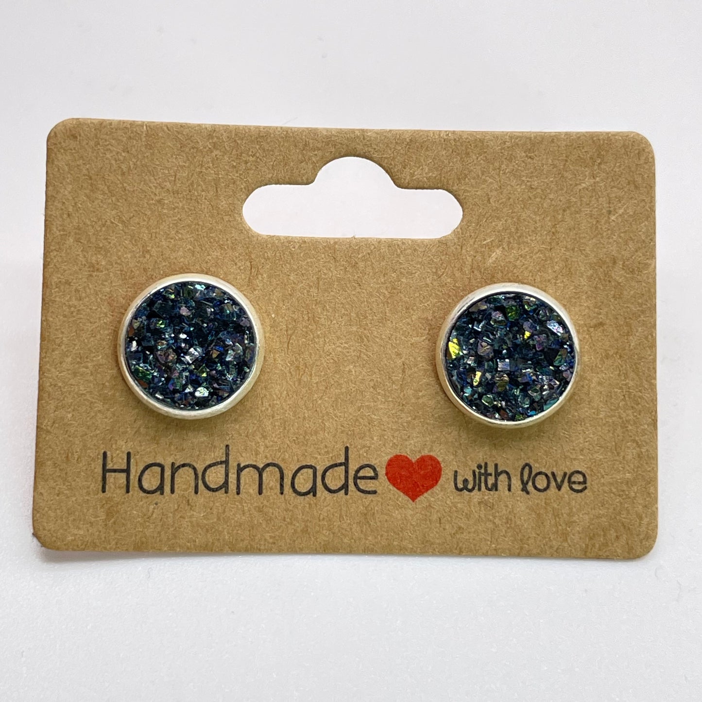 Charcoal Druzy Stud Earrings