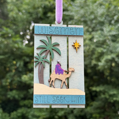 Wisemen Pallet Layered Wood Ornament