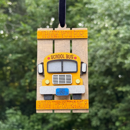 Bus Pallet Layered Wood Ornament