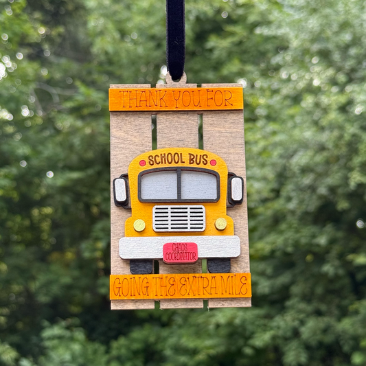 Bus Pallet Layered Wood Ornament