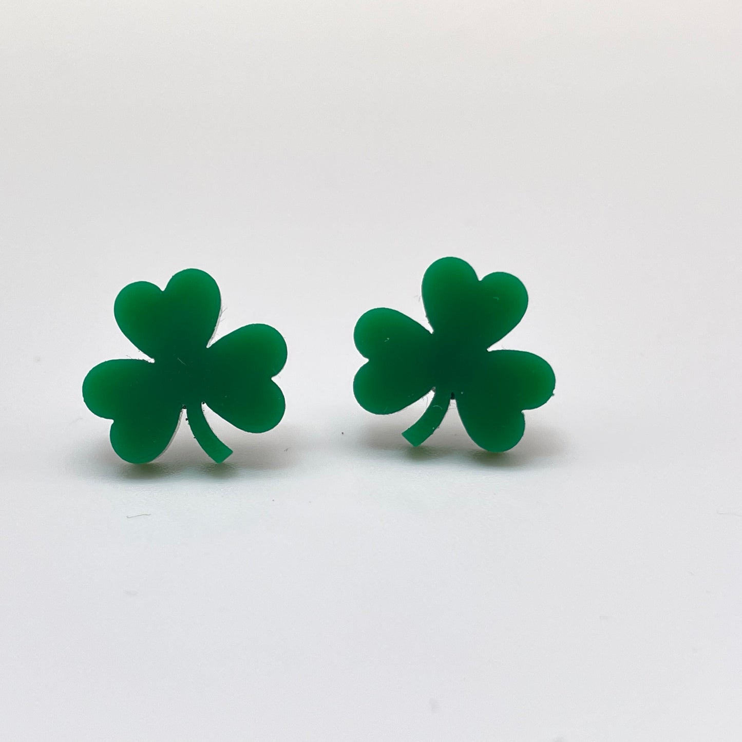 Acrylic Shamrock Stud Earrings