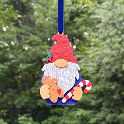Gnome Layered Wood Ornament