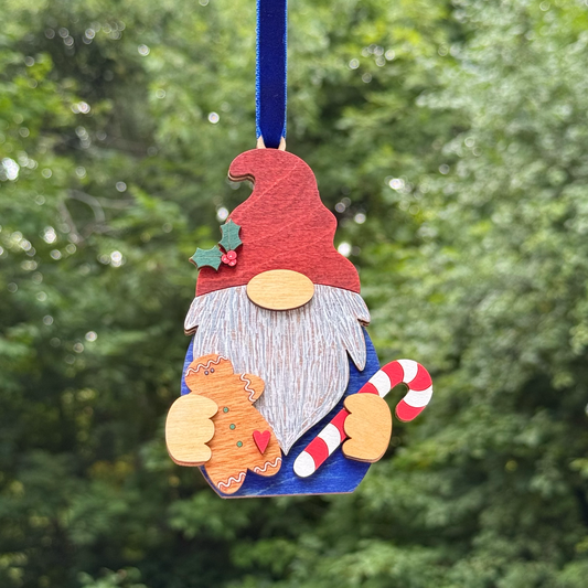 Gnome Layered Wood Ornament