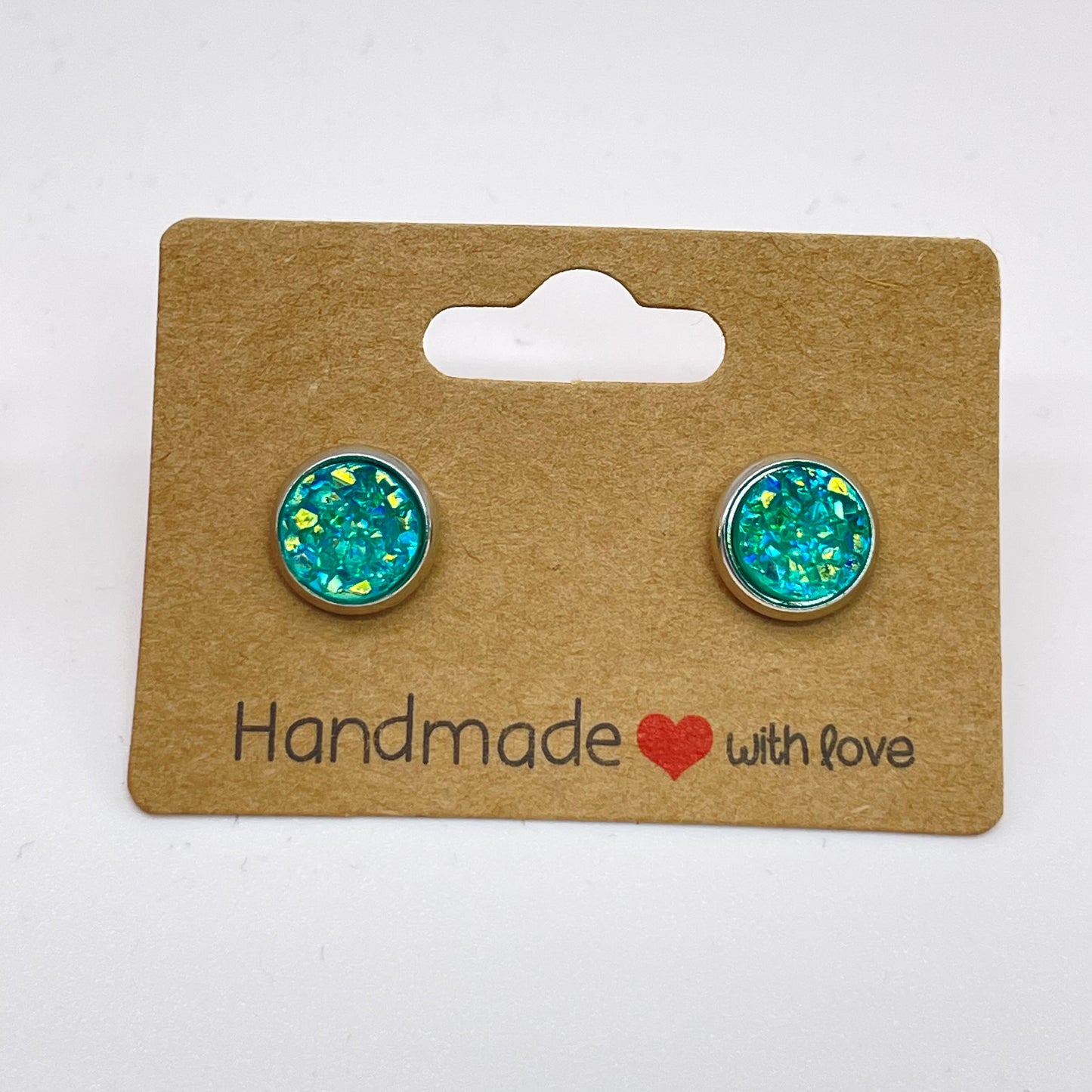 Turquoise Druzy Stud Earrings