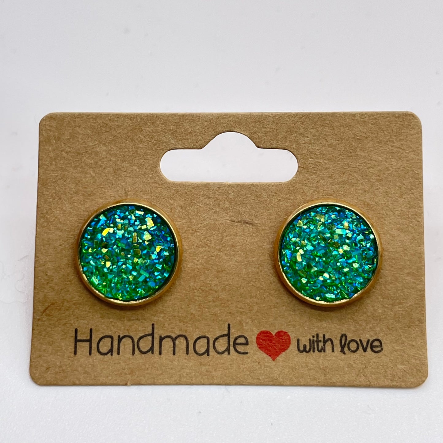 Turquoise Druzy Stud Earrings