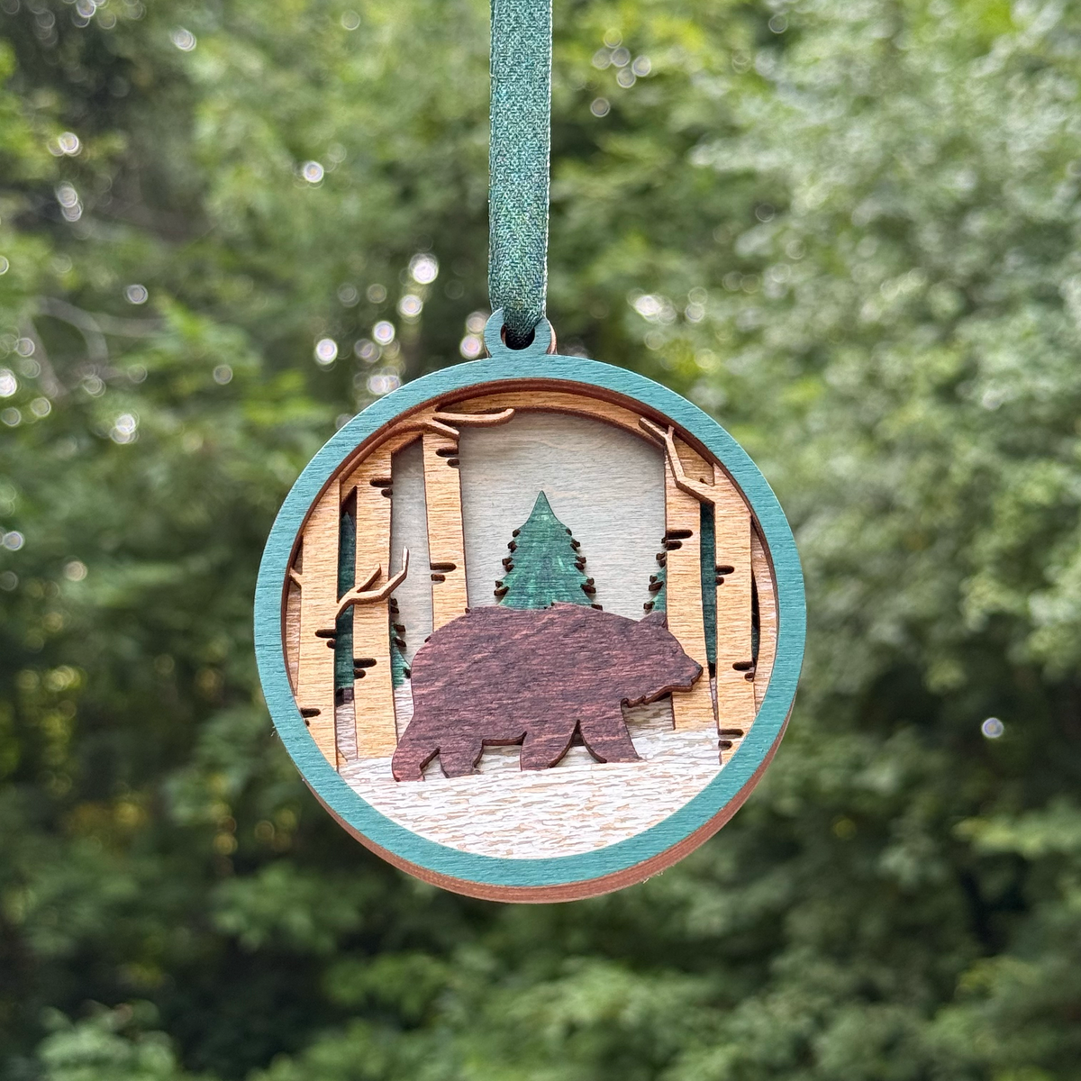 Bear Layered Wood Ornament